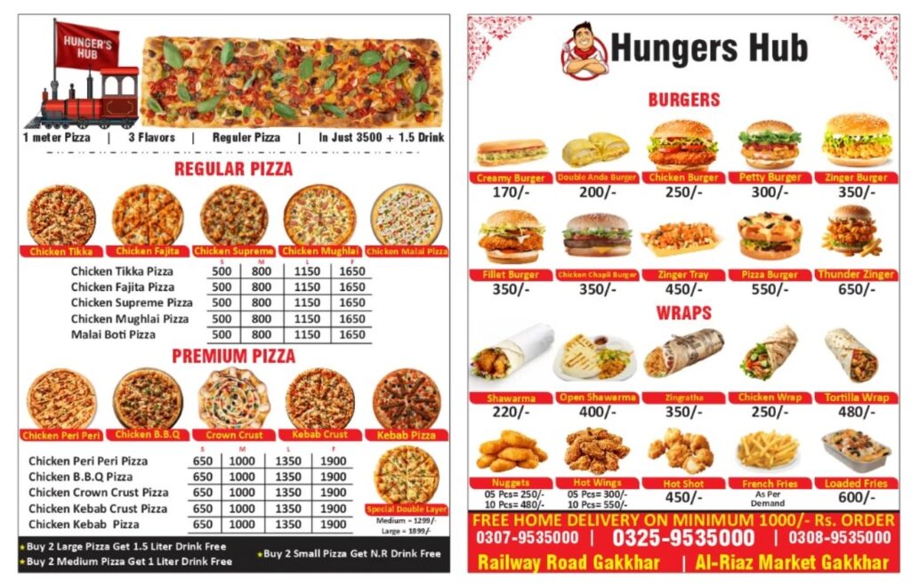 HUNGERS HUB MENU